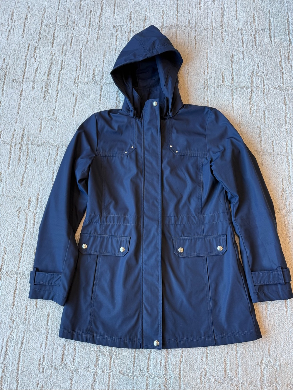 Weatherproof Navy Hooded Trench Coat